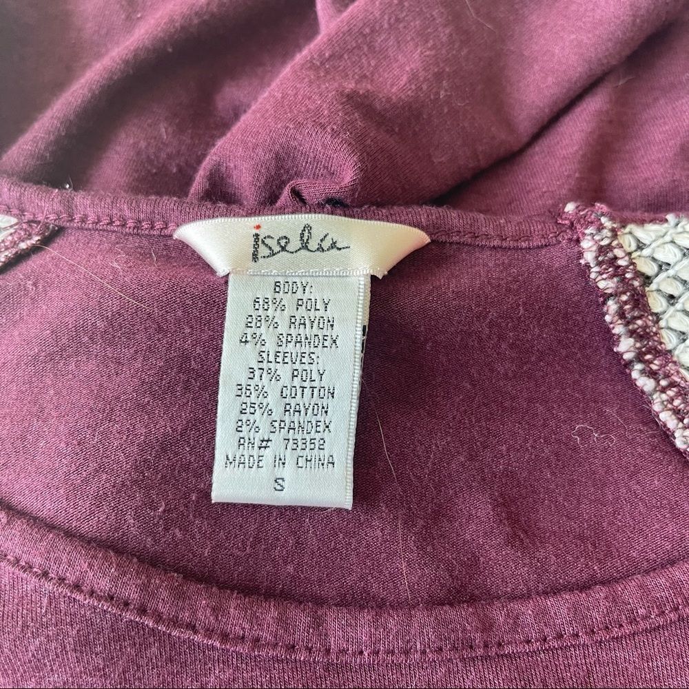 Isela Baseball Tee with Patterned Sleeves - Picture 3 of 3